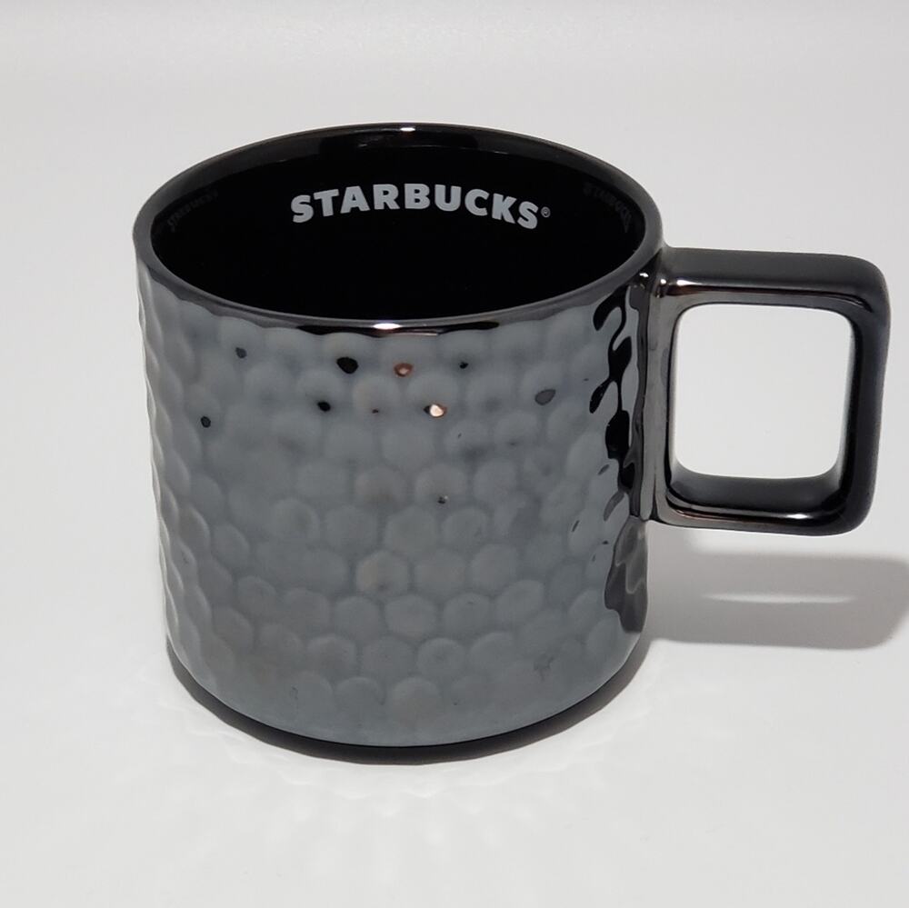 Starbucks Black Metallic Dimpled 2019 Holiday Mug